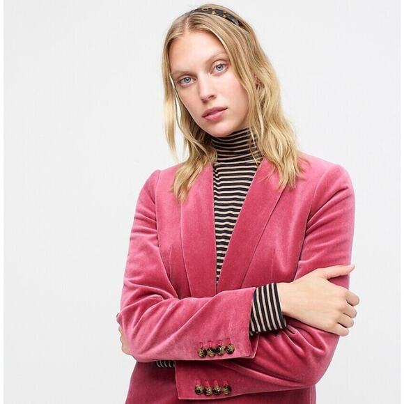 J. Crew Parke Velvet Blazer, dusty rose pink - Picture 1 of 9